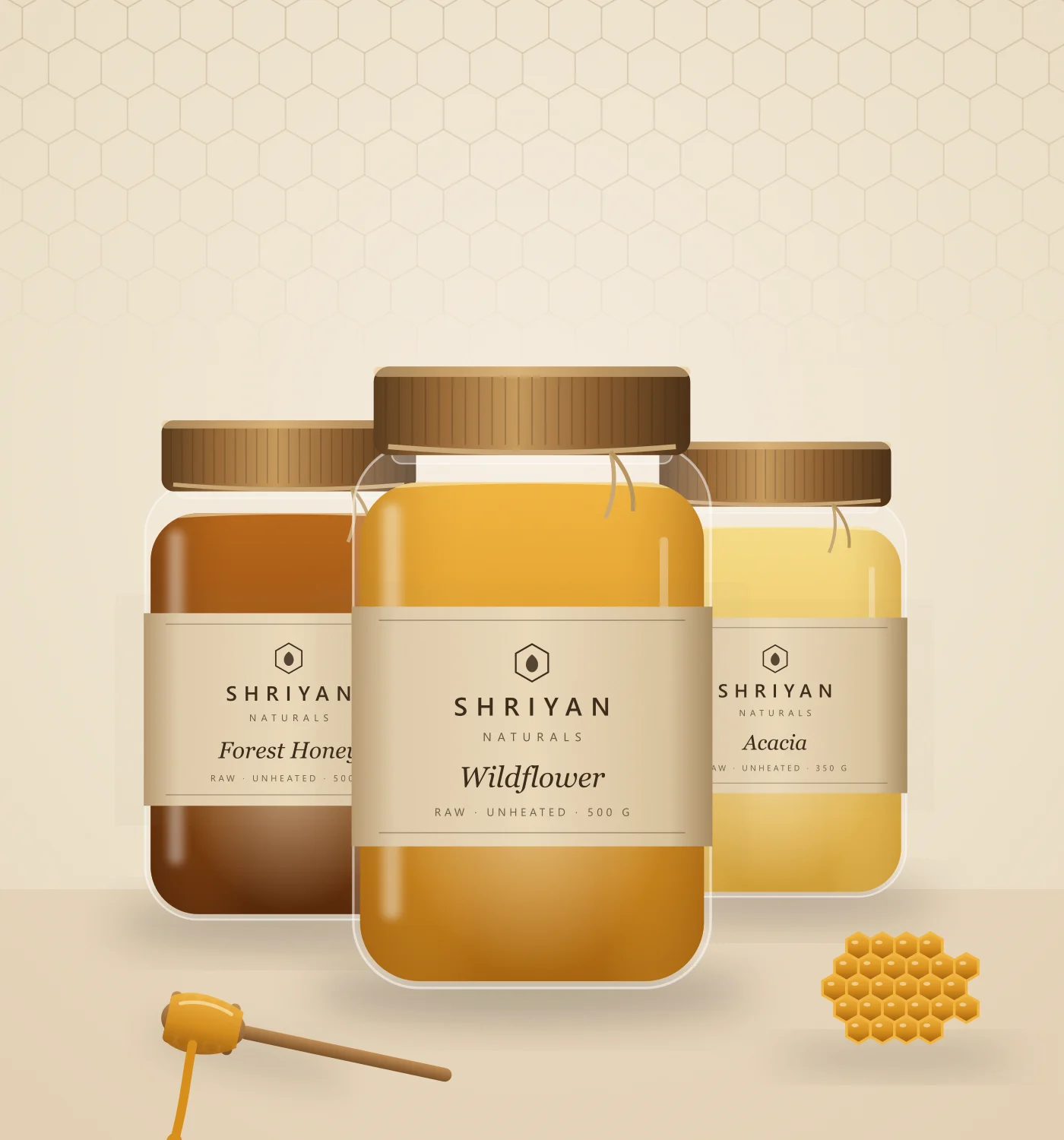 Shriyan Naturals honey jars